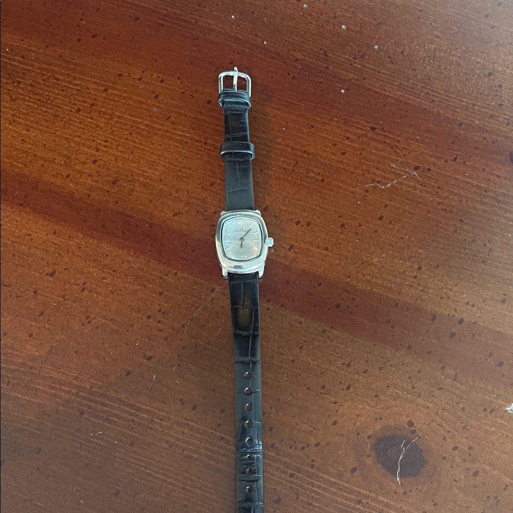 Black Leather Strap Ladies Watch